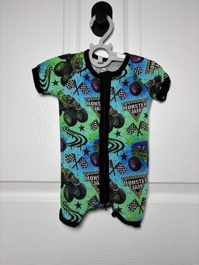 Happy Zzz’s Monster Jam Bamboo Shortie Zippy 3-6M VGUC